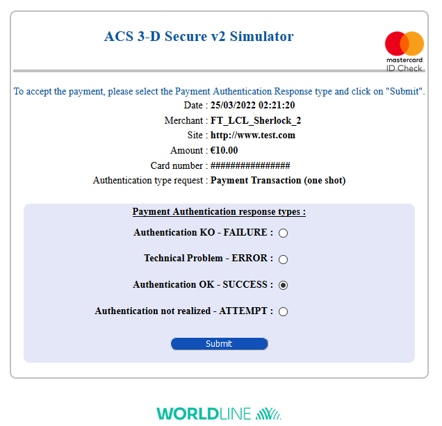 3DSv2 ACS simulation page