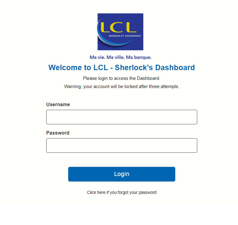image of the MEX login page