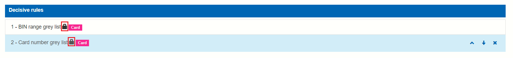 image showing these icons to the right of the rule names