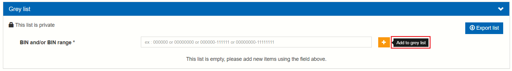 image showing the data field to be entered