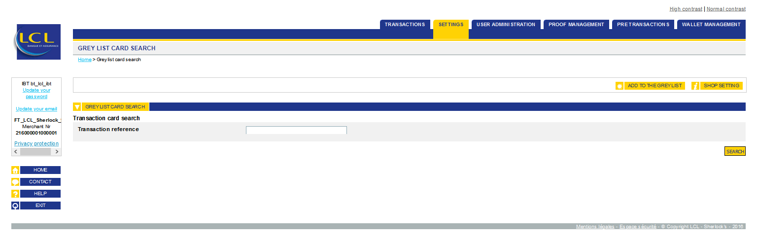 card search by transaction reference or card number