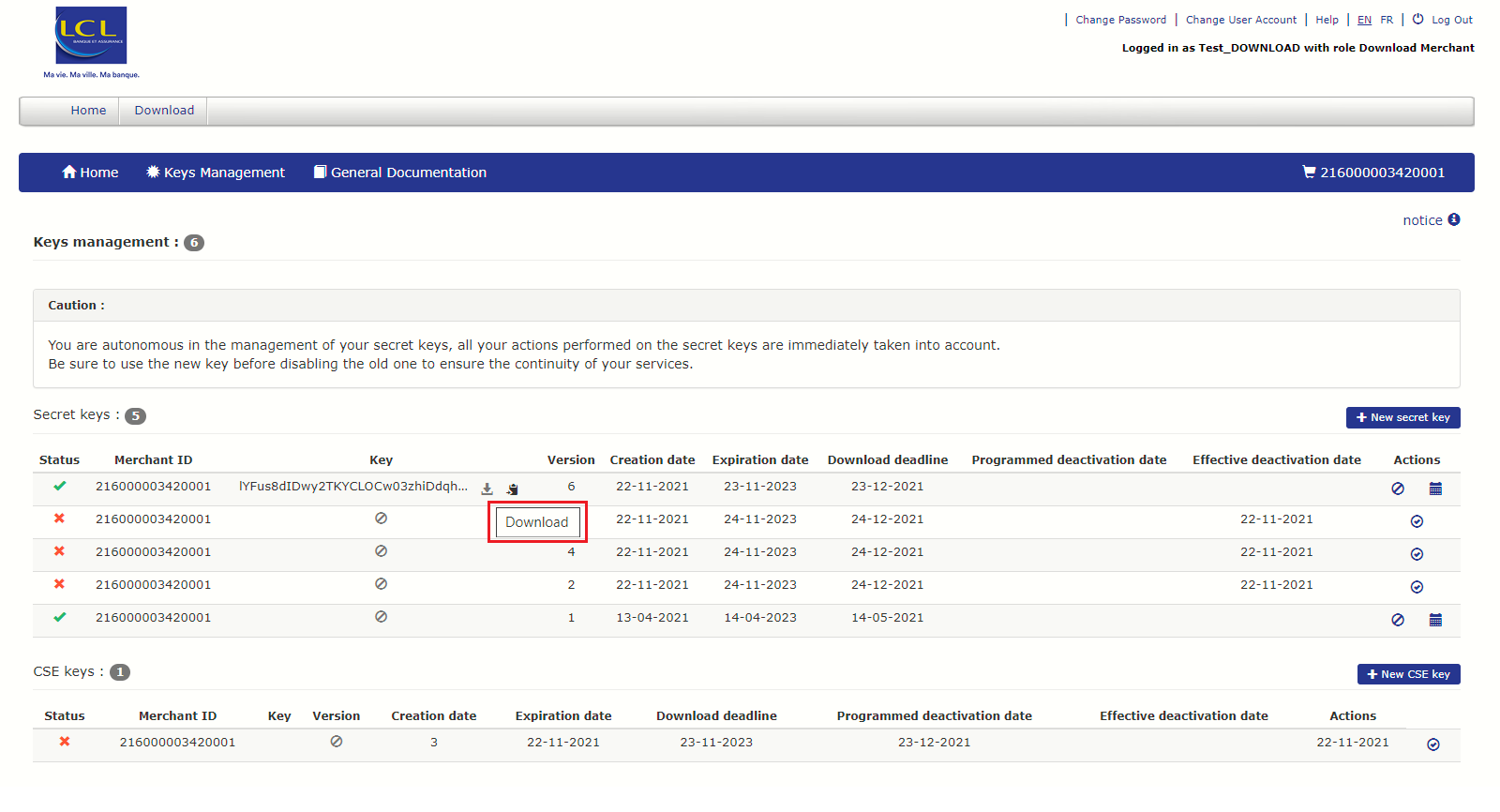 Screenshot showing the "download" and "copy" icons