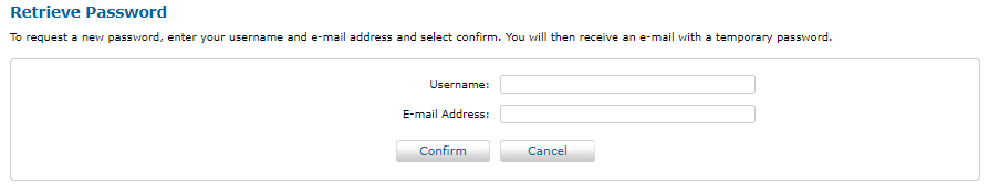 form including username and email address