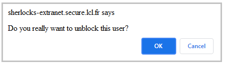 Do you really want to unblock this user?