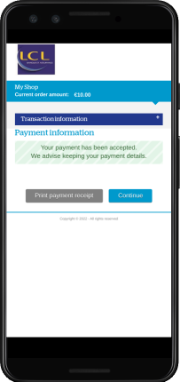 Payment confirmation page 