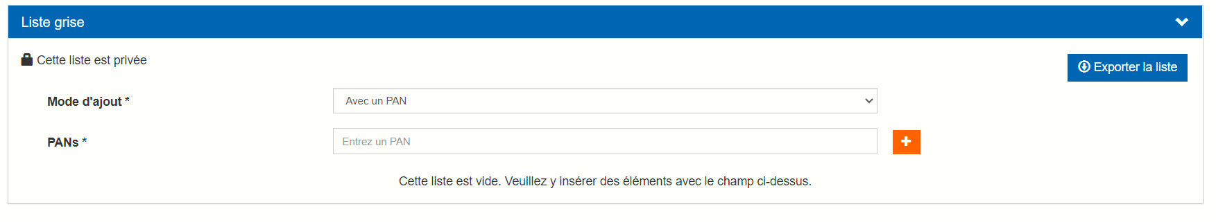 image montrant le déploiement de la liste noire