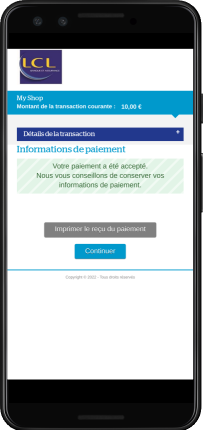 Page de confirmation de paiement